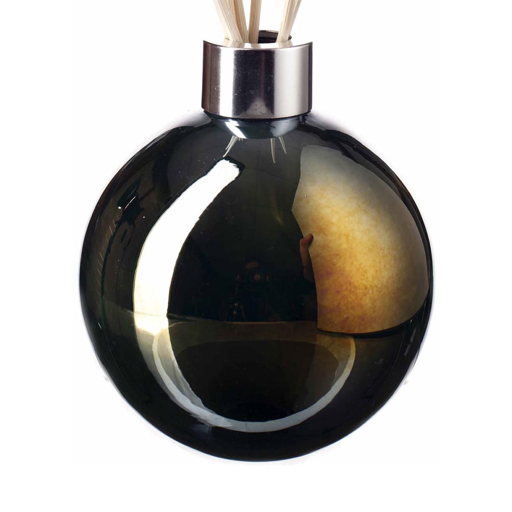Amelia Art Glass Solid Metallic Black Sphere Reed Diffuser Extra Image 1